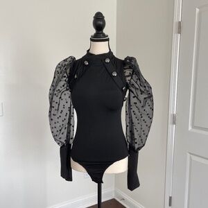 Tachic Black Brazilian Bodysuit Top - Women's Size M